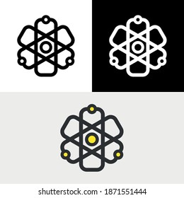 Science Research Atom Neutron Proton Logo