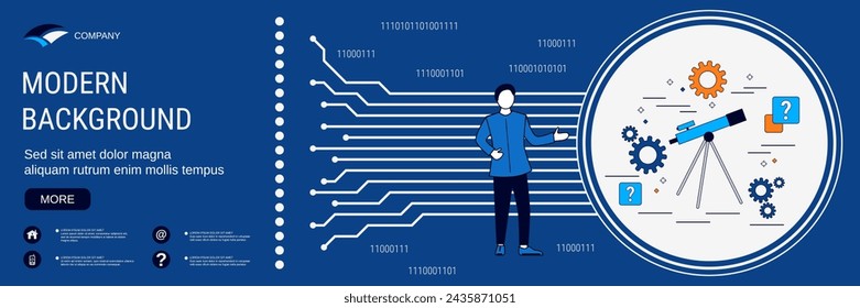 Science research banner vector design template