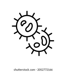 Science research experiment lab line icon. Biology chemistry medical element, molecule virus sign. Vector illustration