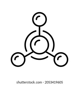 Science research experiment lab line icon. Biology chemistry element, molecule atom sign. Vector illustration