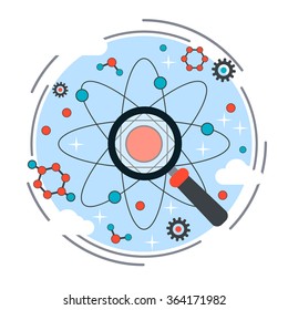 Science research flat design style vector concept illustration