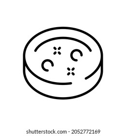 Science research lab experiment icon. Line laboratory test sign, chemistry medical biology equipment. Vector illustration