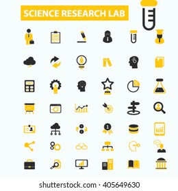 science research lab icons
