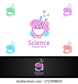 Science and Research Lab Logo for Microbiology, Biotechnology, Chemistry, or Education Design Concept