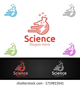 Logo des Wissenschafts- und Forschungslabors für Mikrobiologie, Biotechnologie, Chemie oder Design-Konzept für Bildungskonzepte