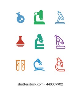 Science Research Laboratory Icon Logo Set Vector