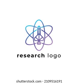 Science research laboratory vector logo design concept template
