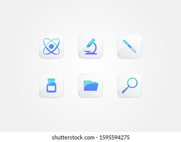 Science Research Modern Gradient Icons Set