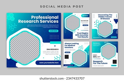 Science research social media post template