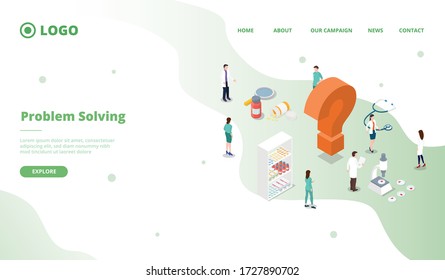 science research to solve problems health care for website template or landing homepage site