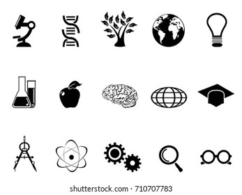 science research and study icons set