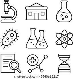 Science Research Vector Icon Set