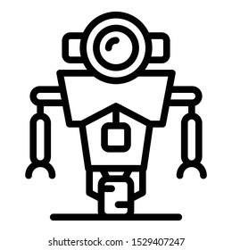 Science robot icon. Outline science robot vector icon for web design isolated on white background