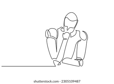 ciencia robot tecnología pensamiento humano arte de la línea de retrato de sueño diurno