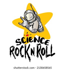 Science rock and roll lettering for shirt design.