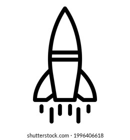 Science rocket icon. Outline Science rocket vector icon for web design isolated on white background