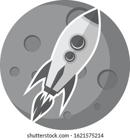 science rocket ship space travel vector art illustration
