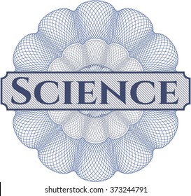Estampilla de la ciencia o emblema del estilo del dinero