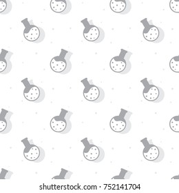 Science Round Flask Chemical Laboratory Test Seamless Clear Background Pattern