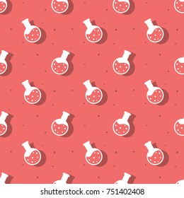 Science Round Flask Laboratory Equipment Seamless Background Pattern