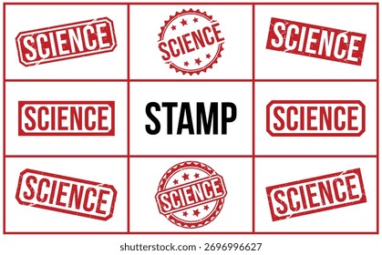 SCIENCE rubber stamp vector illustration on white background