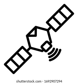 Science satellite icon. Outline science satellite vector icon for web design isolated on white background