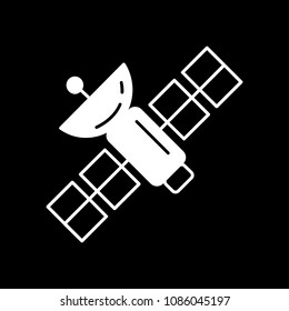 Science Satellite icon. Silhouette Science Satellite vector icon for web design isolated on black background