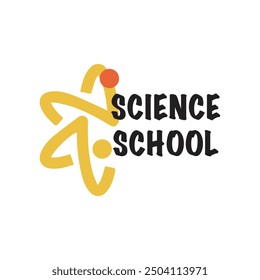 Señal de la etiqueta de la escuela de Ciencia. Ilustración vectorial del objeto de Educación Emblem. Aprende Símbolo Universitario Aislado sobre Fondo Blanco.