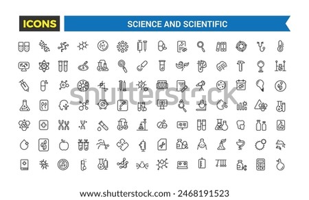 Science and scientific activity icon set. minimal line web icon set. Editable vector icon and illustration.