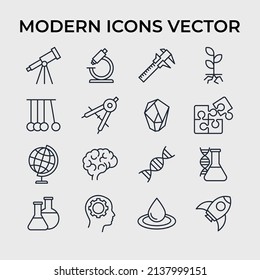 Science, scientific activity set icon symbol template for graphic and web design collection logo vector illustration