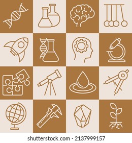 Science, scientific activity set icon symbol template for graphic and web design collection logo vector illustration