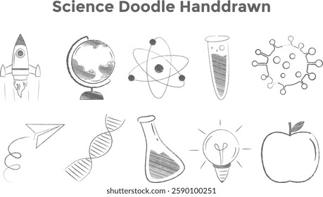 Science Scribble Doodle Handdrawn set design