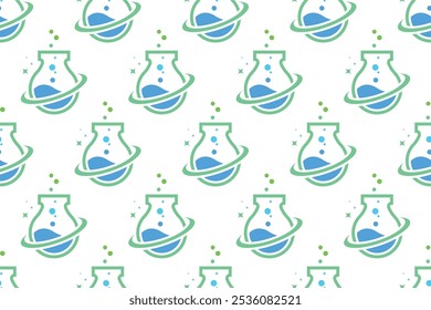 Science seamless pattern background template. Laboratory icon seamless pattern background