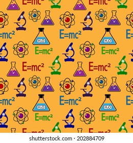 Science seamless pattern. Vector illustration.