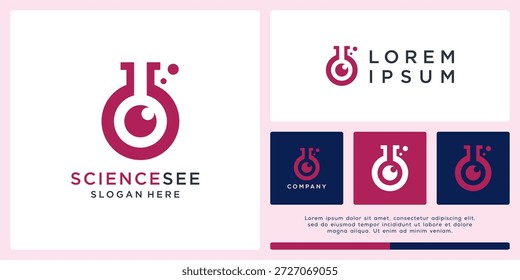Ciencia ver diseño de logotipo con ojo abstracto.