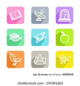 Science. Set of abstract pictures. A vector.