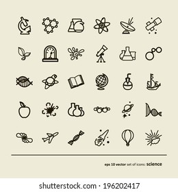 Science. Set of abstract pictures. A vector.