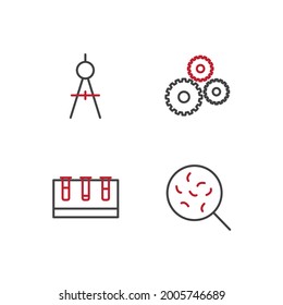 science set icon, isolated science set sign icon, vector illustration