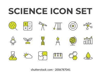 science set icon, isolated science set sign icon, vector illustration