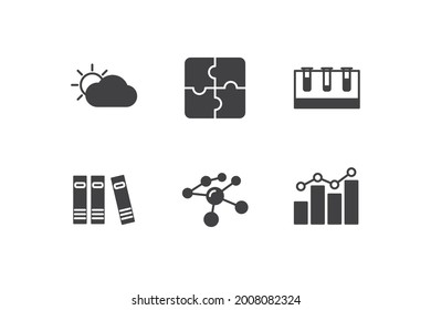 Wissenschaftsset-Symbol, einzelne Wissenschaftszeichensymbol, Vektorgrafik