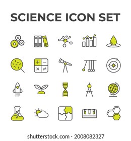 science set icon, isolated science set sign icon, vector illustration
