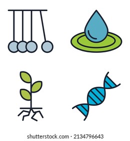 Science set icon symbol template for graphic and web design collection logo vector illustration