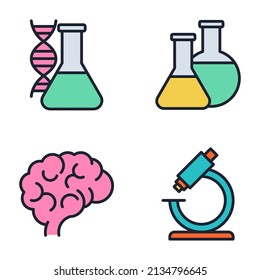 Plantilla de símbolo de icono de conjunto de ciencia para la ilustración vectorial de la colección de diseño gráfico y web