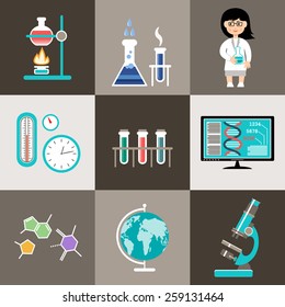Science set. Infographic. Flat design style. vector