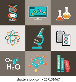 Science set. Infographic. Flat design style. vector