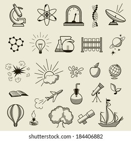Science. Set of pictures. A vector. 