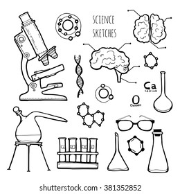 Science set. Sketch illustration.
