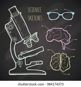Science set. Sketch illustration.