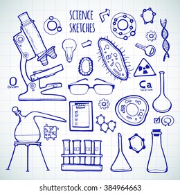 Science Set Sketch Illustration Stock Vector (Royalty Free) 384964663 ...