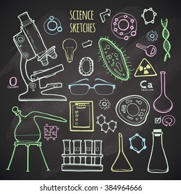 Science set. Sketch illustration.